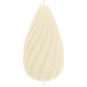 Perla ritorta in resina opaca 26x14 mm - Ecru x1