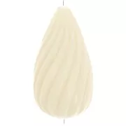Perle - Perle poire torsadée en résine opaque 26x14 mm - Ecru x1 Perle poire torsadée en résine opaque 26x14 mm - Ecru x1