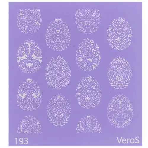 Silk Screen VeroS per pasta polimerica 90x90 mm - Uova di Pasqua con fiori