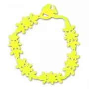 Bracciale ricamato macramè fiorellini 14,5 mm Giallo Fluo x1
