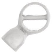 Chiusura per cordoncino piatto da 5 mm - Placcatura argento fino invecchiato x1|raw }}