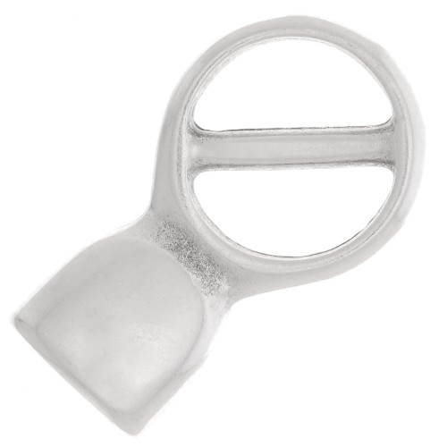 Chiusura per cordoncino piatto da 5 mm - Placcatura argento fino invecchiato x1