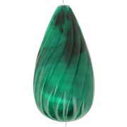Perla ritorta in resina opaca 26x14 mm - Verde scuro marmorizzato x1|raw }}