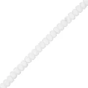 Perline sfaccettate rotonde 4x2,5 mm - Bianco opaco x12,5 cm