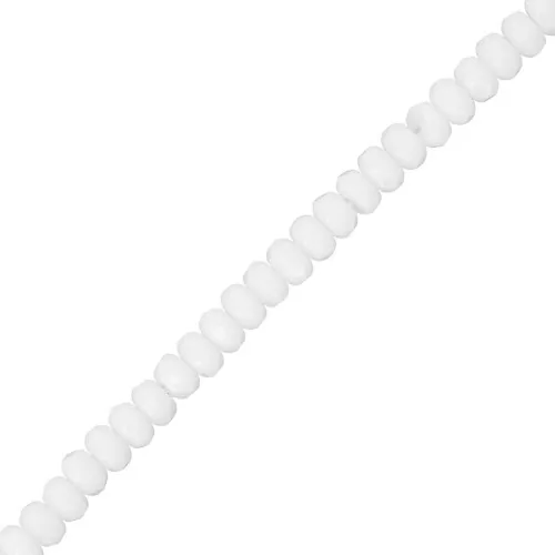 Perle sfaccettate tonde appiattite 4x2,5 mm - Bianco opaco x12,5 cm