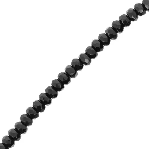 Perle rotonde sfaccettate appiattite 4x2,5 mm - Jet x12,5 cm
