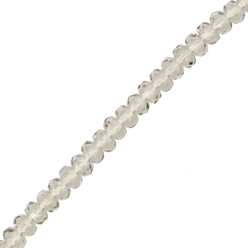 Perle rotonde sfaccettate appiattite 4x2,5 mm - Black Diamond x12,5 cm