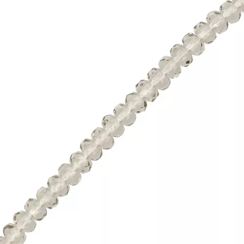 Perle rotonde sfaccettate appiattite 4x2,5 mm - Black Diamond x12,5 cm