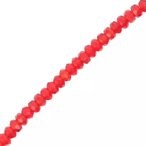 Perle sfaccettate rotonde appiattite 4x2,5 mm - Light Siam x12,5 cm
