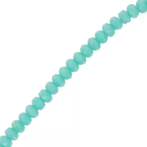 Perle sfaccettate tonde appiattite 4x2,5 mm - Turchese verde x12,5 cm