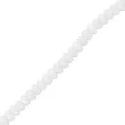 Perle sfaccettate rotonde appiattite 4x2,5 mm - Bianco opaco AB x12,5 cm
