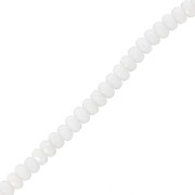 Perline sfaccettate rotonde 4x2,5 mm - Bianco opaco AB x12,5 cm