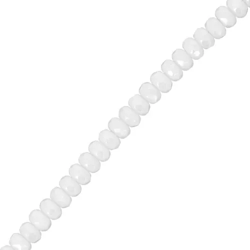Perle sfaccettate rotonde appiattite 4x2,5 mm - Bianco opaco lucido x12,5 cm