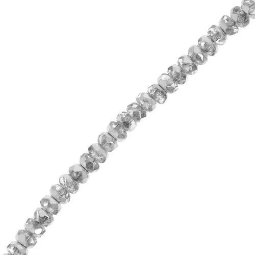 Perle rotonde sfaccettate appiattite 4x2,5 mm - Labrador x12,5 cm