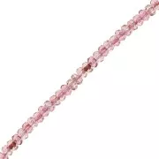 Perline sfaccettate rotonde 4x2,5 mm - Luster Rose x12,5 cm
