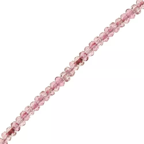 Perle rotonde sfaccettate appiattite 4x2,5 mm - Luster Rose x12,5 cm