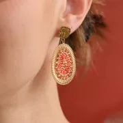 Perline sfaccettate rotonde 4x2,5 mm - Luster Rose x12,5 cm