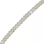 Perle sfaccettate tonde appiattite 4x2,5 mm - Retro Diamante AB x12,5 cm