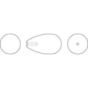 Perlina PureCrystal mezza forata 5816 mm. 15x8 Grey Pearl x1