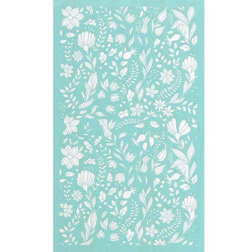 Silk Screen per pasta polimerica 80x140 mm - Motivo floreale 1 x1