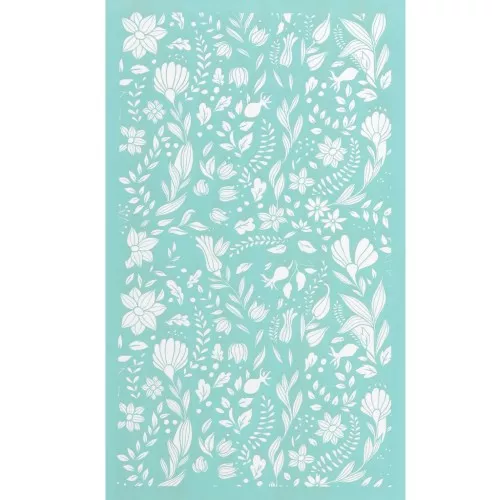 Silk Screen per pasta polimerica 80x140 mm - Motivo floreale 1 x1