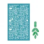 Silk Screen per pasta polimerica 80x140 mm - Motivo floreale 2 x1