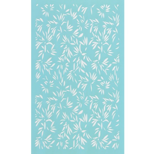 Silk Screen per pasta polimerica 80x140 mm - motivo foglie di bambù x1