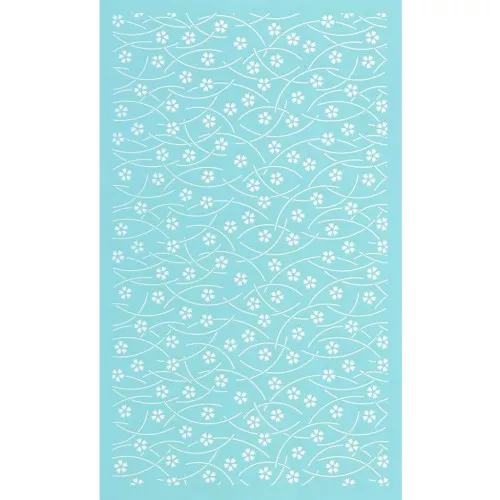 Silk Screen per pasta polimerica 80x140 mm - Fiori piccoli x1