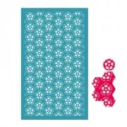 Silk Screen per pasta polimerica 80x140 mm - Disegno di fiori 2 x1