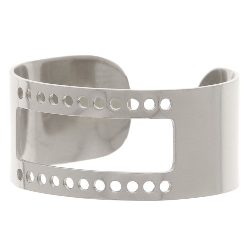 Anello regolabile per tessitura di perline - da T52 a T60 - acciaio inox 316L x1