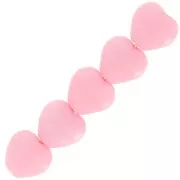 Perline cuore 6x6,5 mm - Rosa opaco x10g
