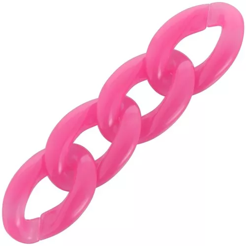 Maglia ovale ritorta in acrilico trasparente 29,5x20 mm - Fucsia x1