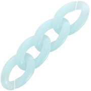 Maglia ovale ritorta in acrilico trasparente 29,5x20 mm - Azzurro x1|raw }}