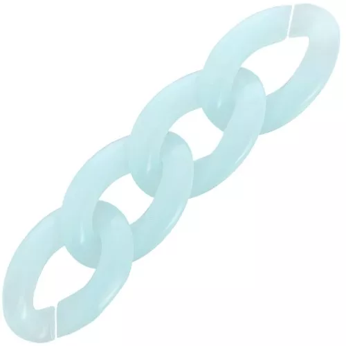 Maglia ovale ritorta in acrilico trasparente 29,5x20 mm - Azzurro x1