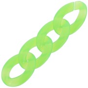 Maglia ovale ritorta in acrilico trasparente 29,5x20 mm - Verde fluorescente x1