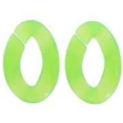 Maglia ovale ritorta in acrilico trasparente 29,5x20 mm - Verde fluorescente x1