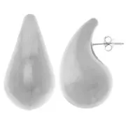 Orecchini a goccia bombati 39x21 mm - Acciaio inossidabile 304 x2