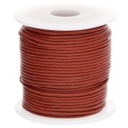 Cordoncino in pelle da 1 mm - Rosso scuro x 25 m