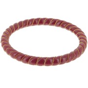 Bracciale a maglie ritorte in resina opaca con filo dorato 64 mm - Bordeaux x1|raw }}