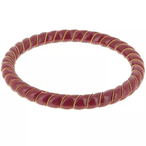 Bracciale a maglie ritorte in resina opaca con filo dorato 64 mm - Bordeaux x1