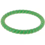 Bracciale a collana ritorto in resina opaca con filo d'oro 64 mm - Verde abete x1