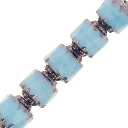 Sfaccettate Antiche mm. 6 Turquoise Dark Bronzo x20