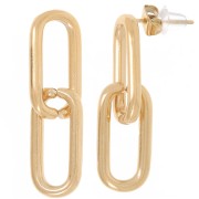 Orecchini a catena rettangolare da 29,5 mm - Acciaio inossidabile 304 Gold x2