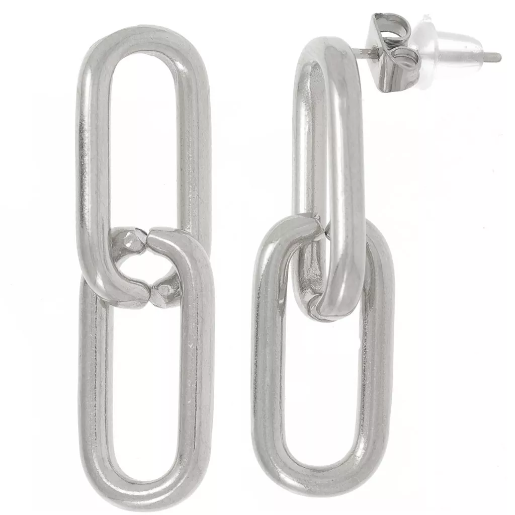 Orecchini A Cerchio Rettangolari Liebeskind Berlin – 1,4 Cm – Acciaio Inox Rosa – Design Minimal E Senza Tempo