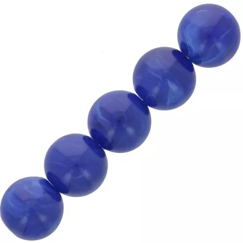 Perline in resina opaca 6 mm - Blu marcato x20