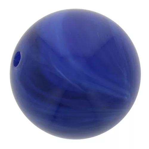 Perline in resina opaca 10 mm - Blu marino marmorizzato x8