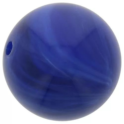 Perline in resina opaca 12 mm - Blu marino marmorizzato x6