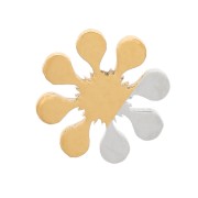 Elementi fiore da 6 mm - Acciaio inox 316L dorato x4