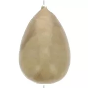 Perlina di cartapesta a forma di pera, effetto metallico 33x22 mm - Golden x1