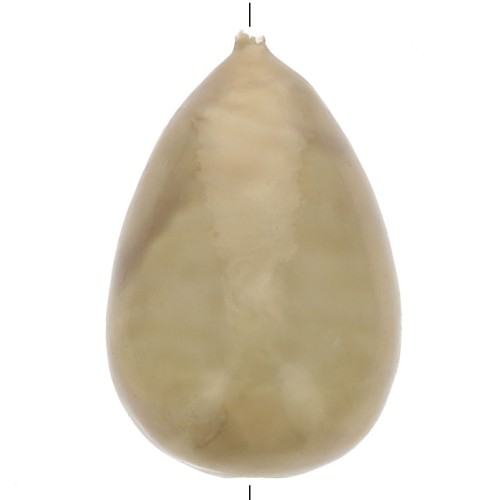 Perlina di cartapesta a forma di pera, effetto metallico 33x22 mm - Golden x1